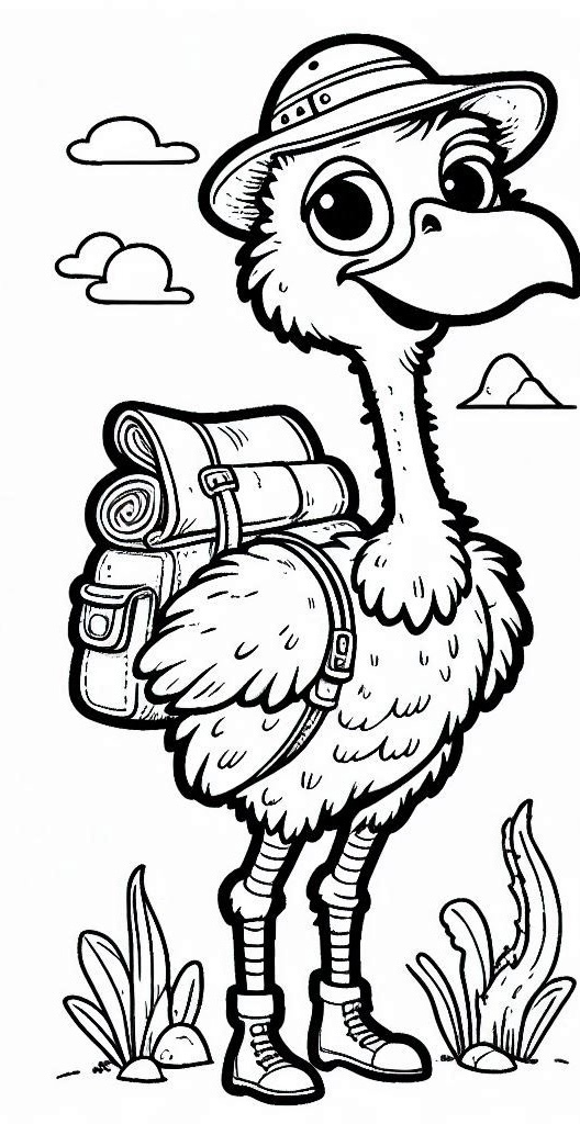 Dibujos para colorear e imprimir Ostrich