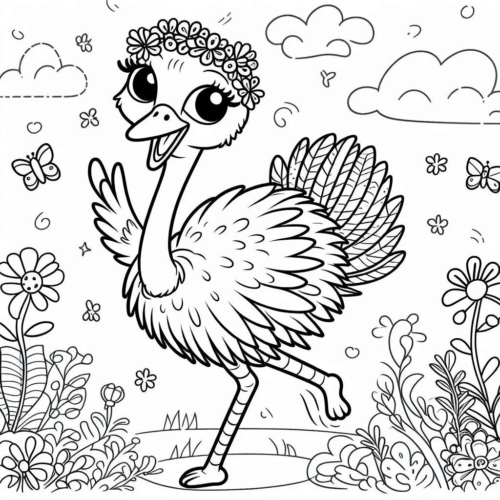 Dibujos para colorear e imprimir Ostrich