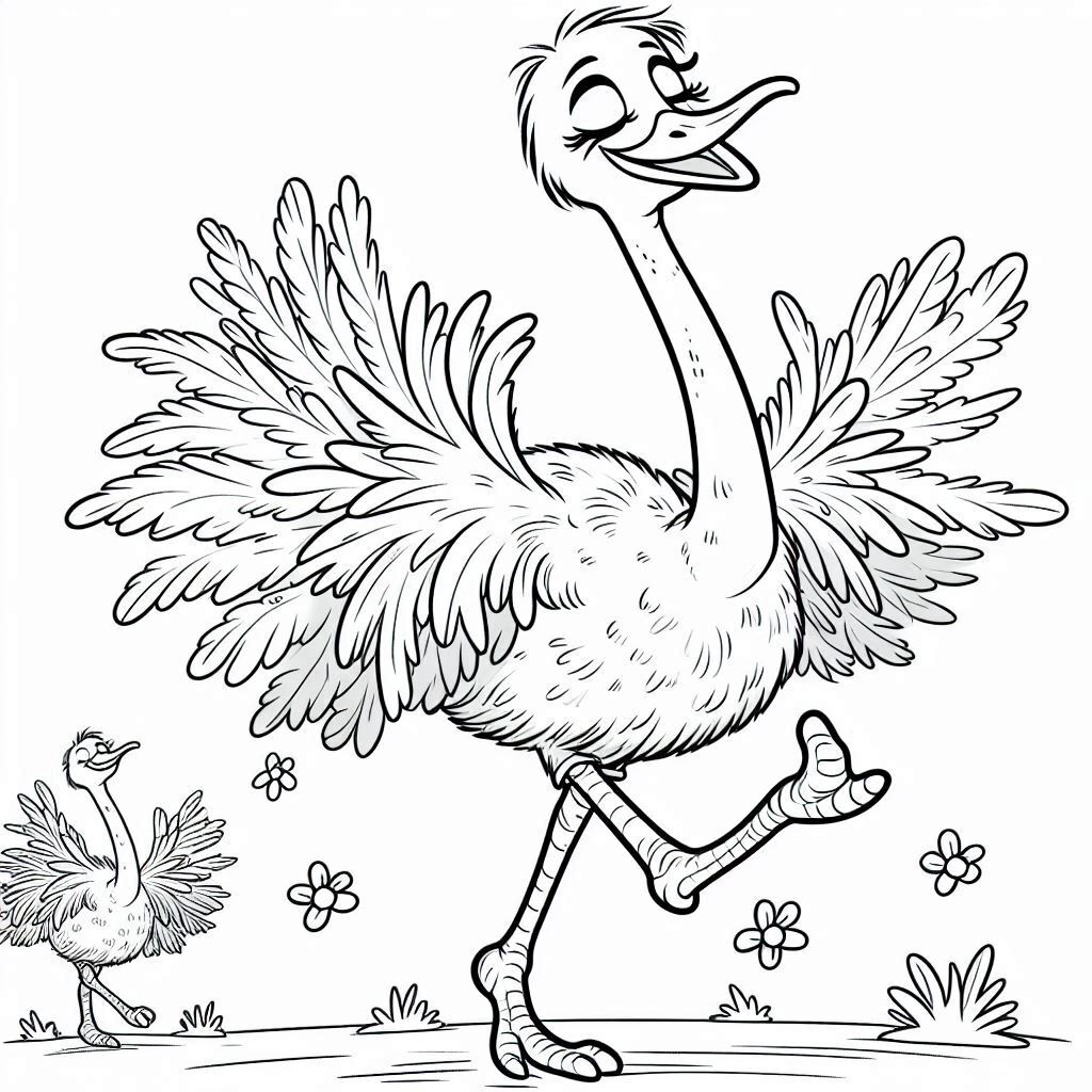 Dibujos para colorear e imprimir Ostrich