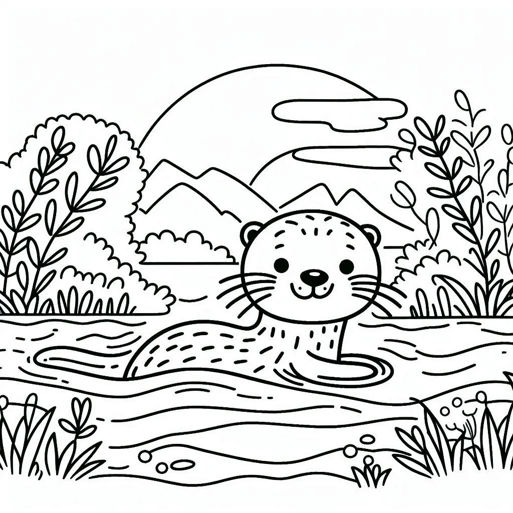 Dibujos para colorear e imprimir Otters