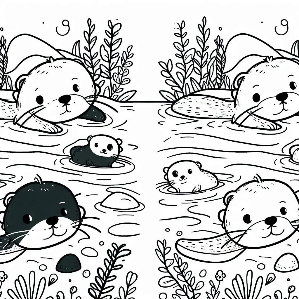 Dibujos para colorear e imprimir Otters