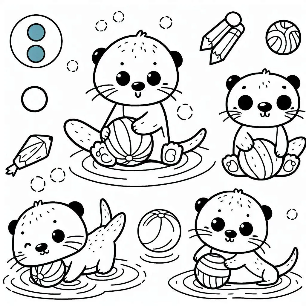 Dibujos para colorear e imprimir Otters