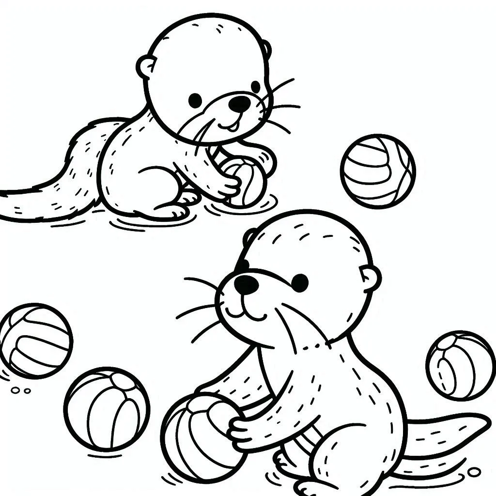 Dibujos para colorear e imprimir Otters