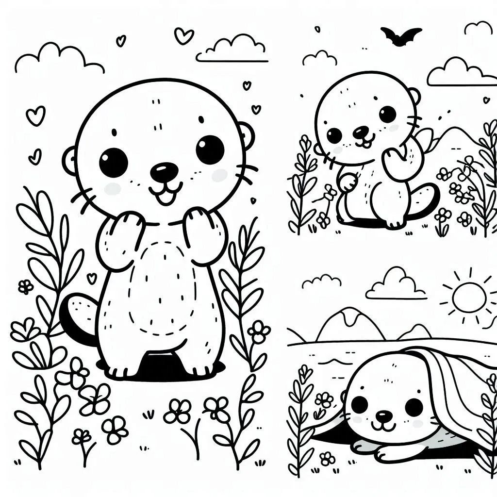 Dibujos para colorear e imprimir Otters