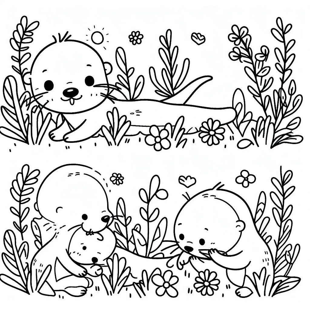 Dibujos para colorear e imprimir Otters