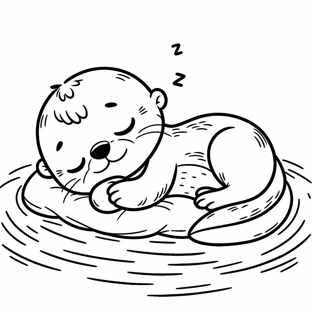 Otters coloring pages 7