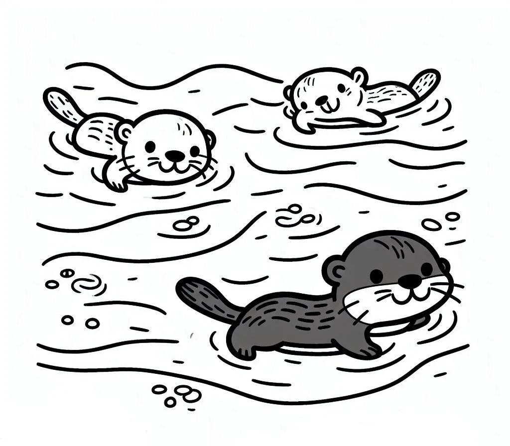 Dibujos para colorear e imprimir Otters