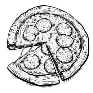 Pizza coloring pages 2