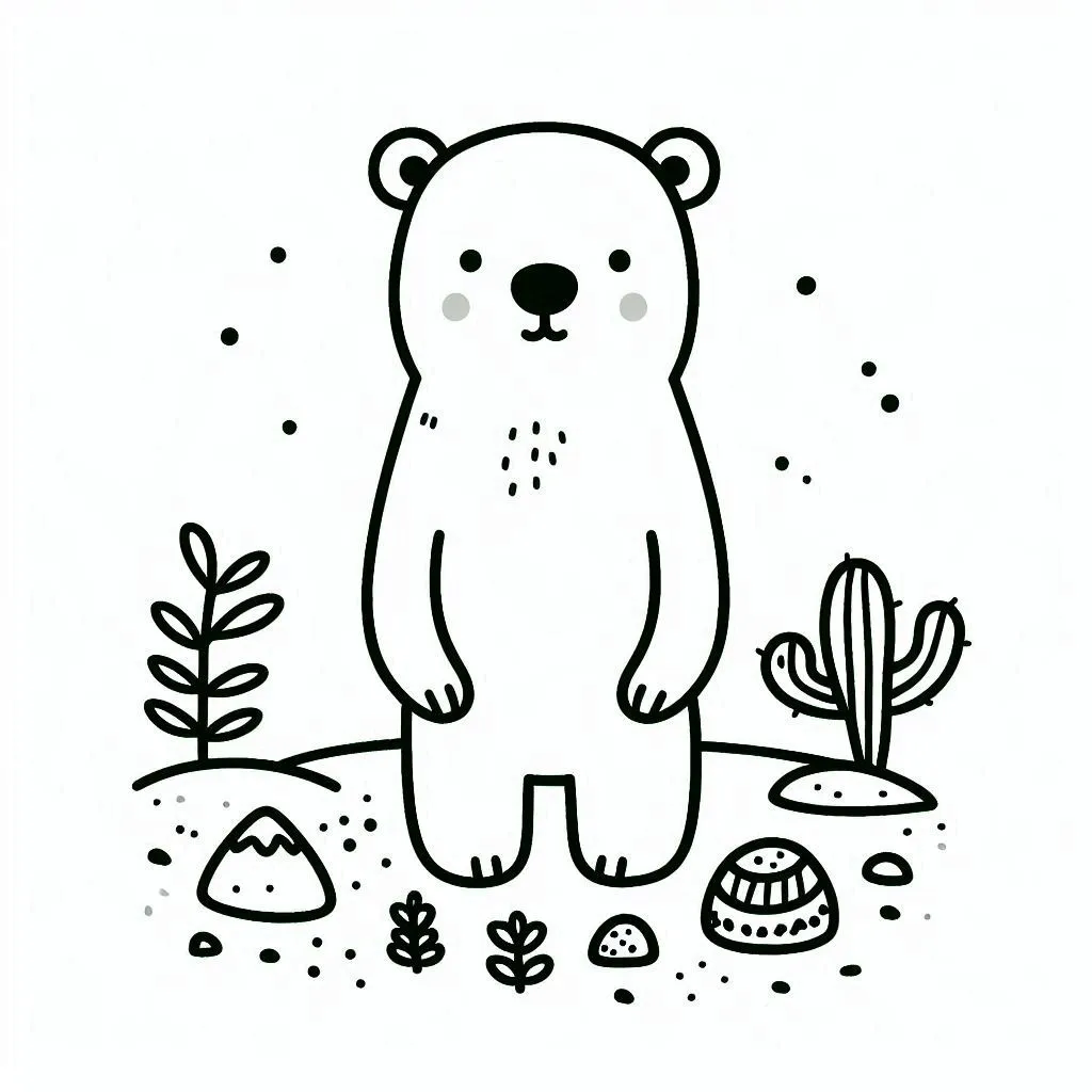 Polar bears coloring pages 14