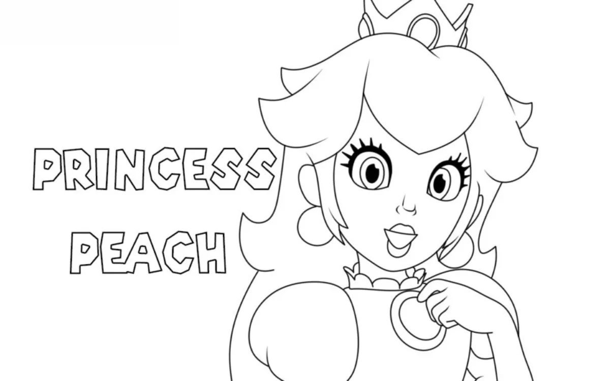 Dibujos para colorear e imprimir Princess Peach