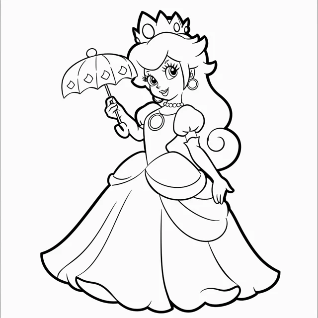 Dibujos para colorear e imprimir Princess Peach