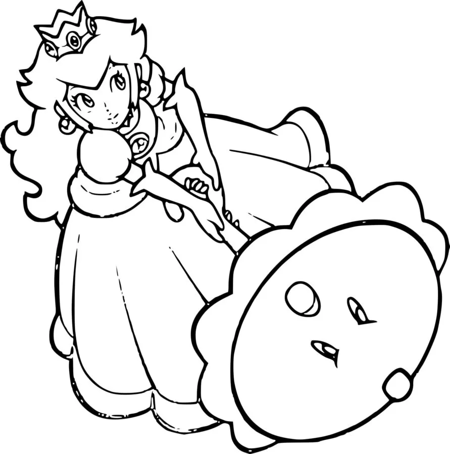 Dibujos para colorear e imprimir Princess Peach