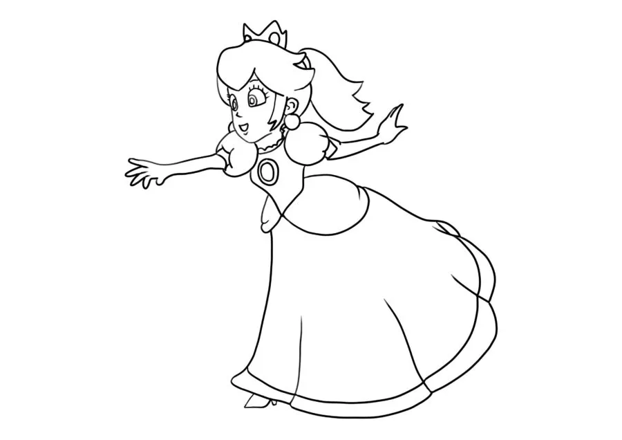 Dibujos para colorear e imprimir Princess Peach