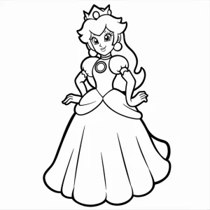 Princess Peach coloring pages 23