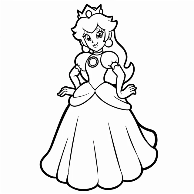 Princess Peach coloring pages 23