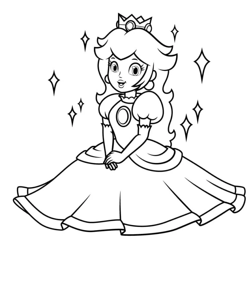 Dibujos para colorear e imprimir Princess Peach