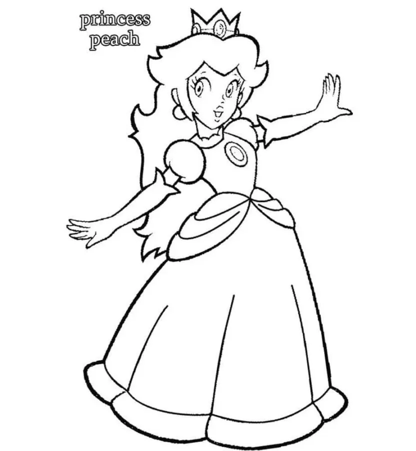 Dibujos para colorear e imprimir Princess Peach