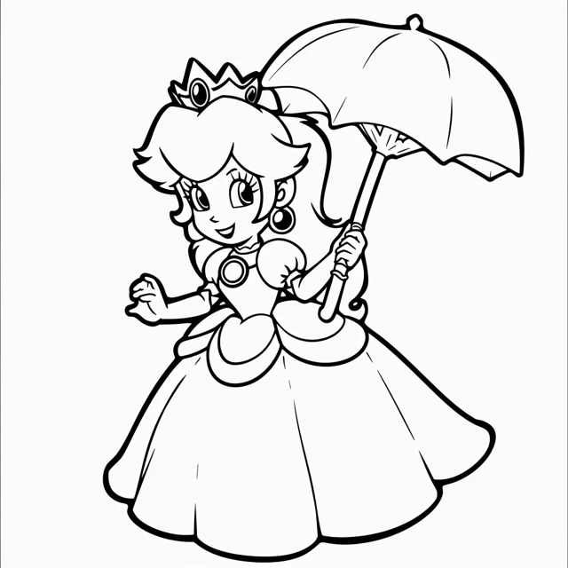 Dibujos para colorear e imprimir Princess Peach