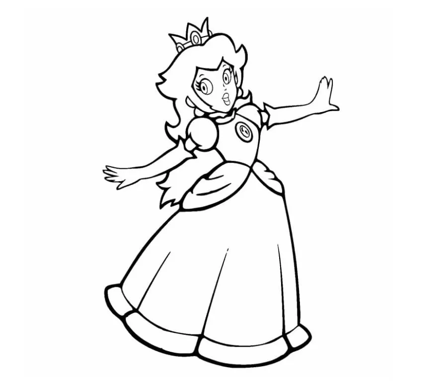 Dibujos para colorear e imprimir Princess Peach