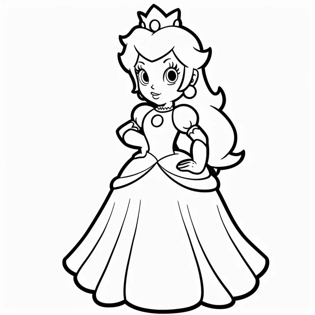 Dibujos para colorear e imprimir Princess Peach