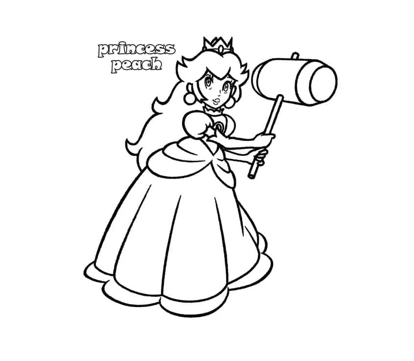 Dibujos para colorear e imprimir Princess Peach