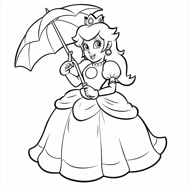 Dibujos para colorear e imprimir Princess Peach