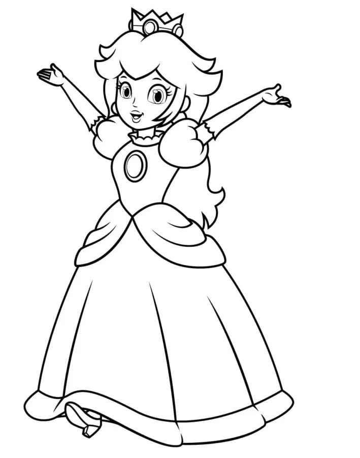 Dibujos para colorear e imprimir Princess Peach