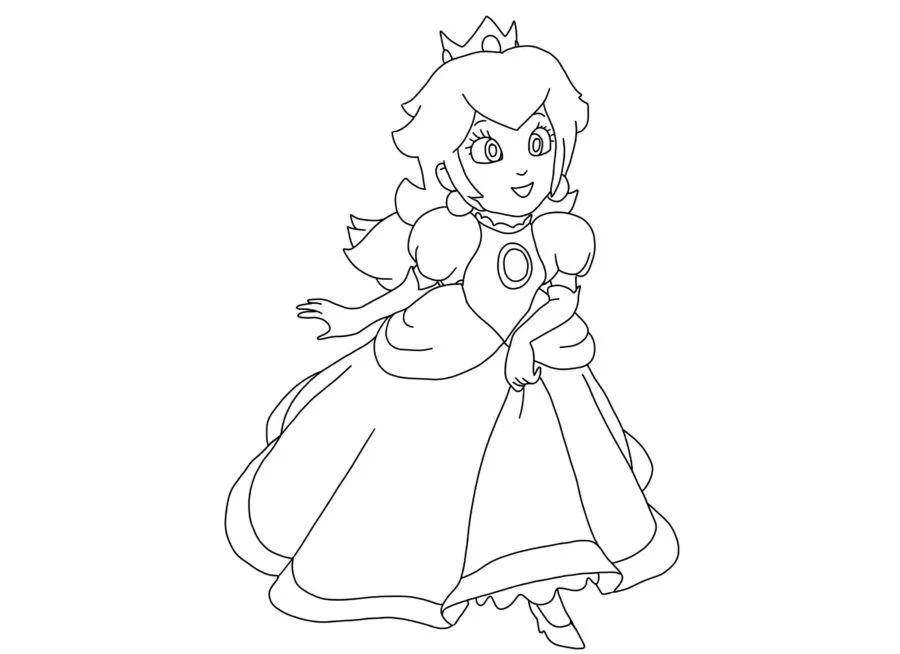 Dibujos para colorear e imprimir Princess Peach