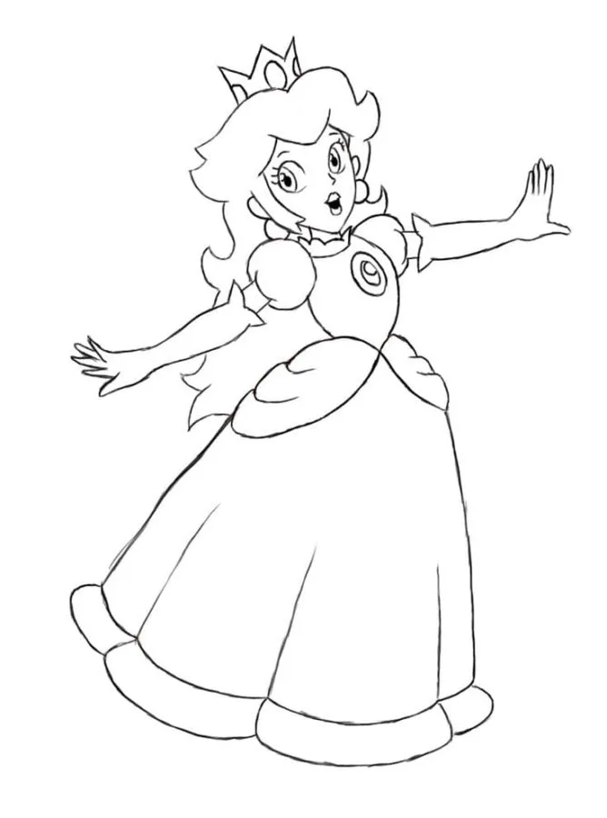 Dibujos para colorear e imprimir Princess Peach