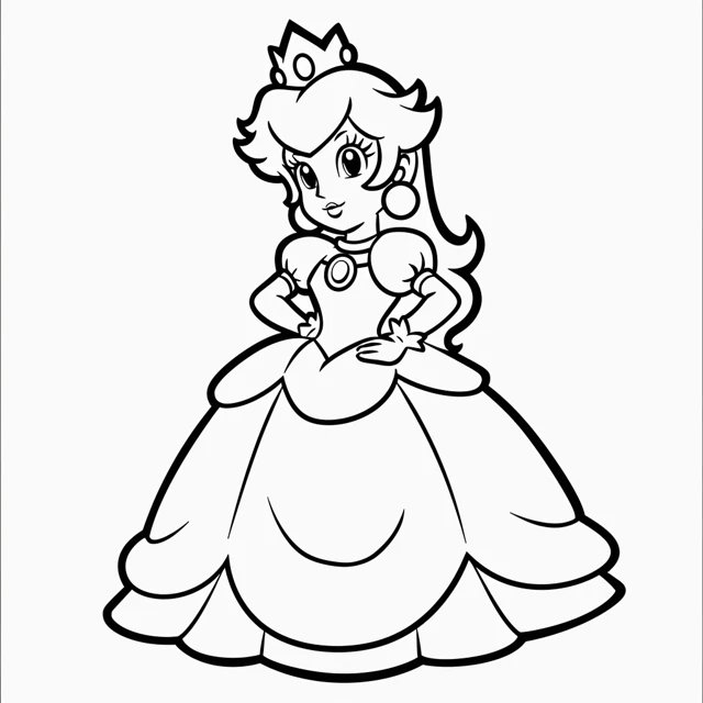 Dibujos para colorear e imprimir Princess Peach