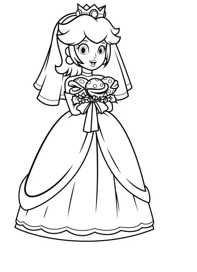 Dibujos para colorear e imprimir Princess Peach