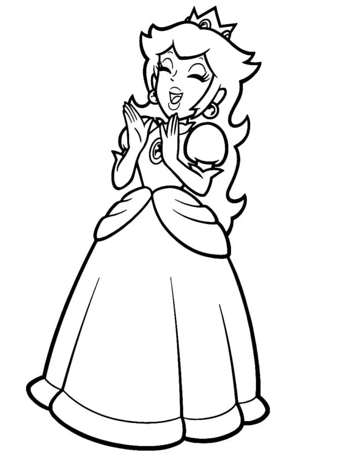 Dibujos para colorear e imprimir Princess Peach