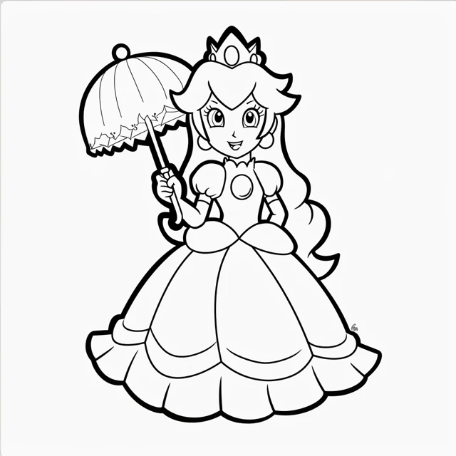 Dibujos para colorear e imprimir Princess Peach