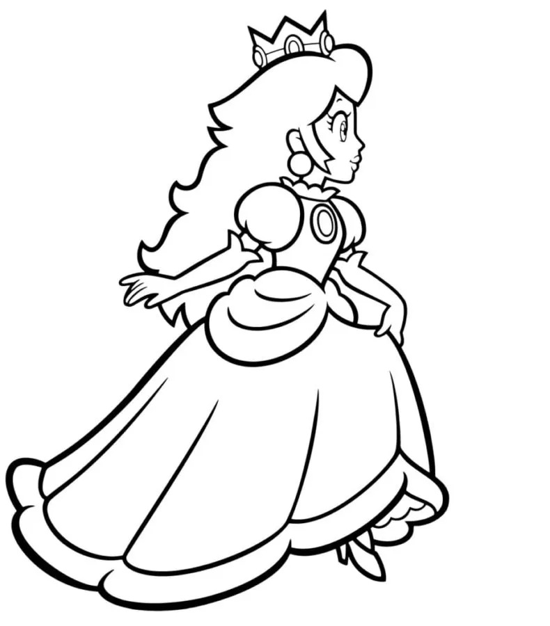 Dibujos para colorear e imprimir Princess Peach