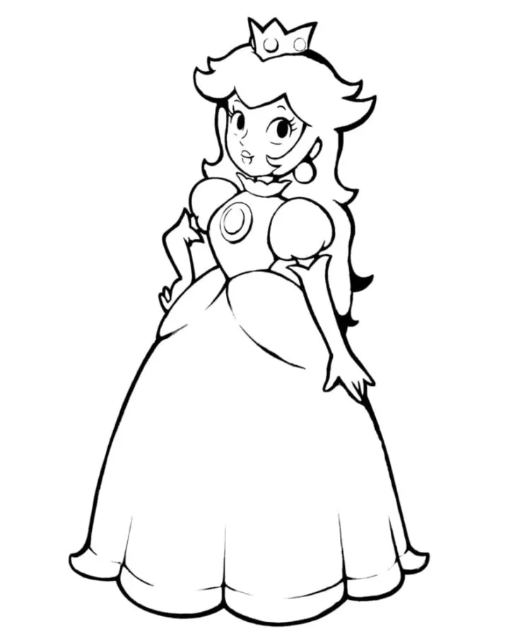 Dibujos para colorear e imprimir Princess Peach