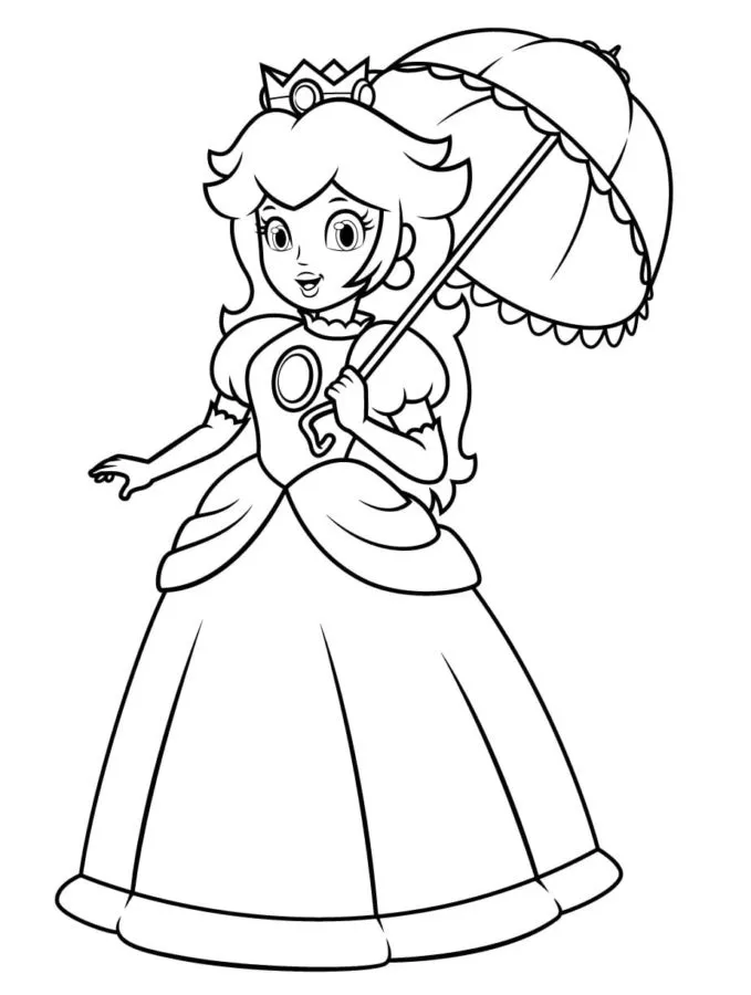 Dibujos para colorear e imprimir Princess Peach