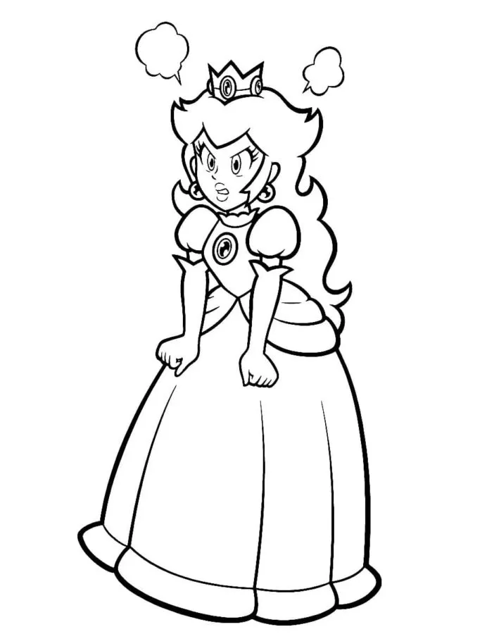 Dibujos para colorear e imprimir Princess Peach