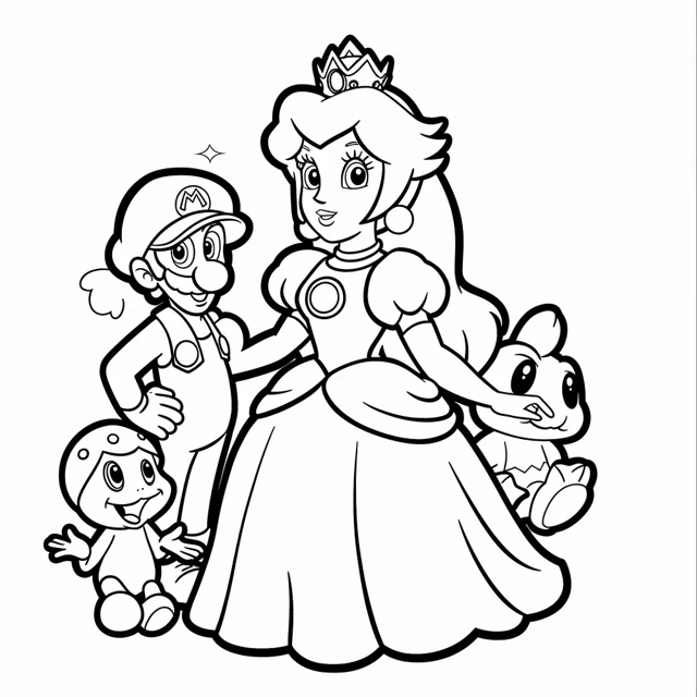 Dibujos para colorear e imprimir Princess Peach