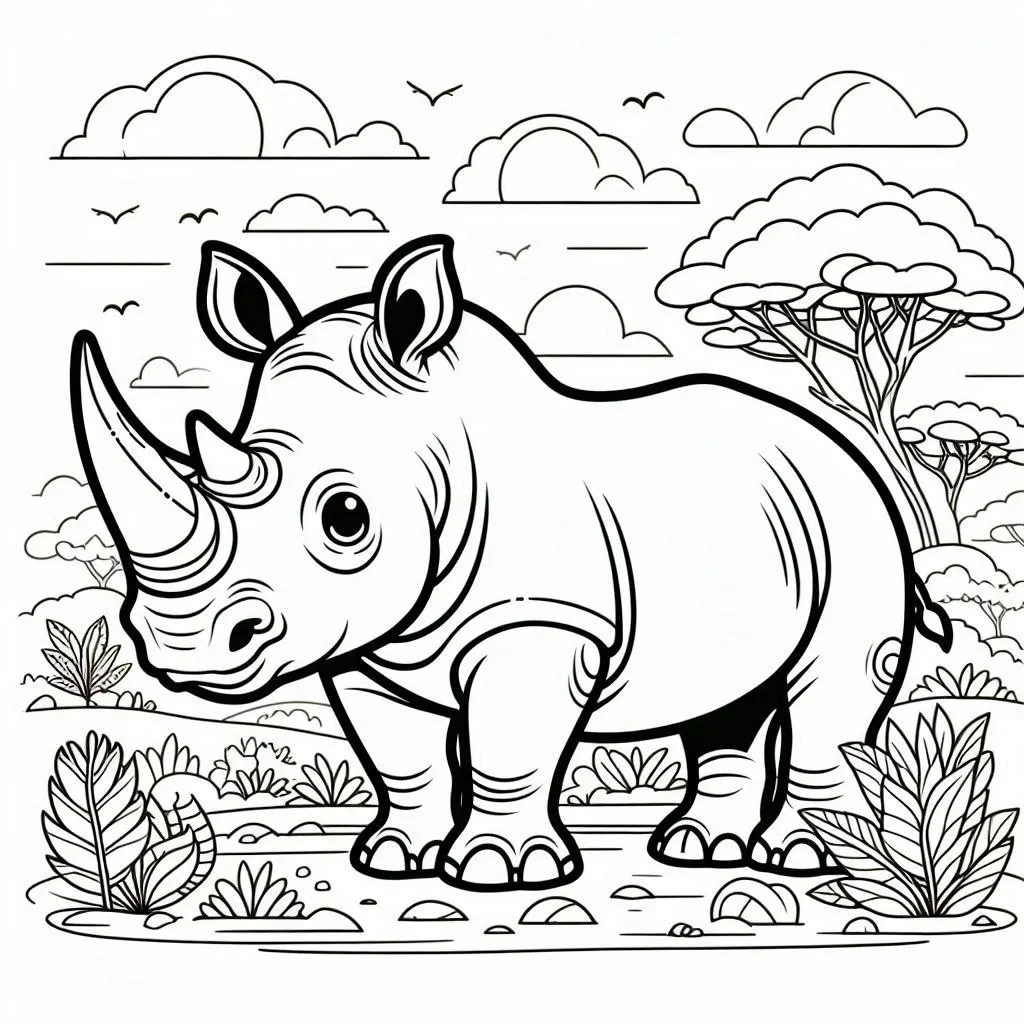 Dibujos para colorear e imprimir Rhinoceros