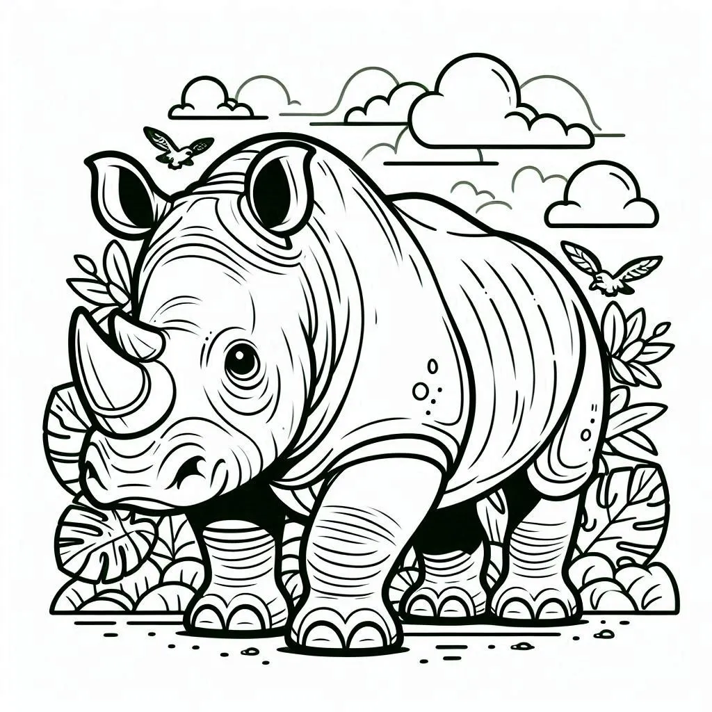 Dibujos para colorear e imprimir Rhinoceros