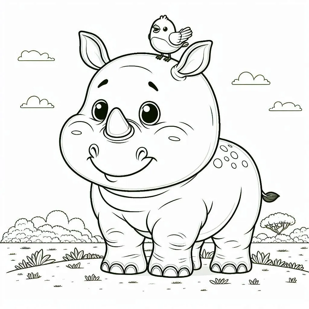 Dibujos para colorear e imprimir Rhinoceros