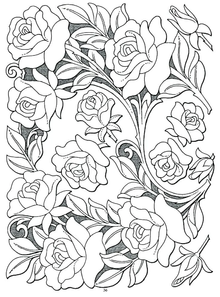 Dibujos para colorear e imprimir Roses