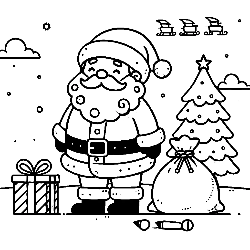 Dibujos para colorear e imprimir Santa Claus