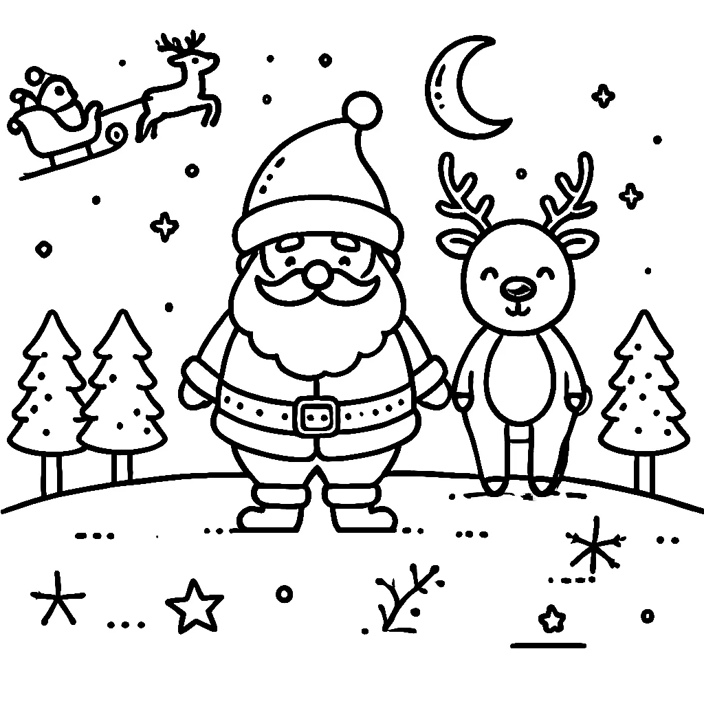 Dibujos para colorear e imprimir Santa Claus