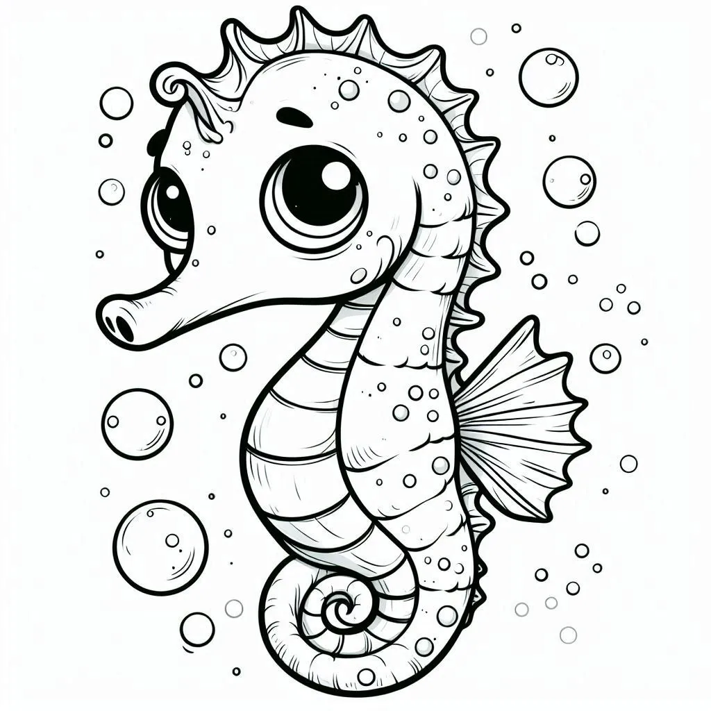 Seahorse coloring pages 12