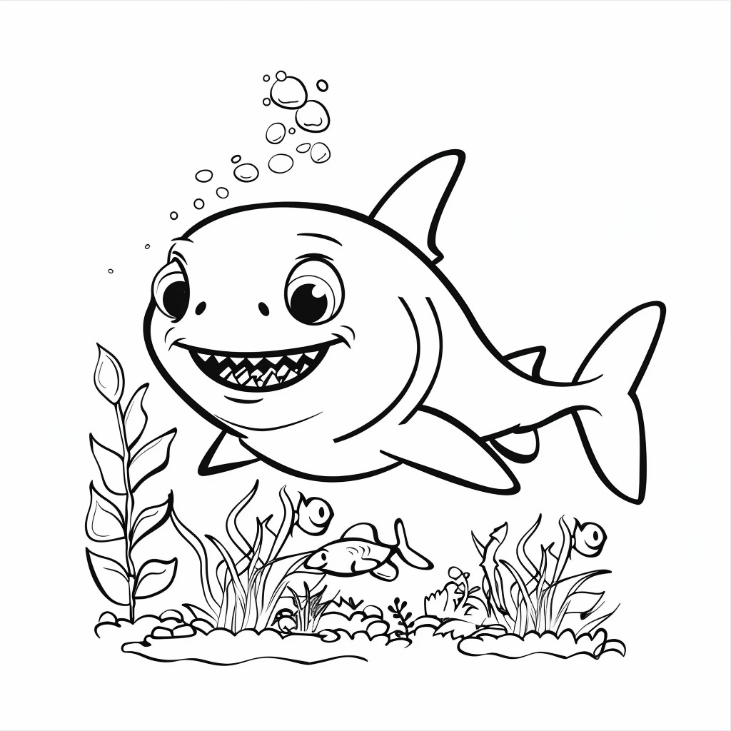 Sharks coloring pages 24