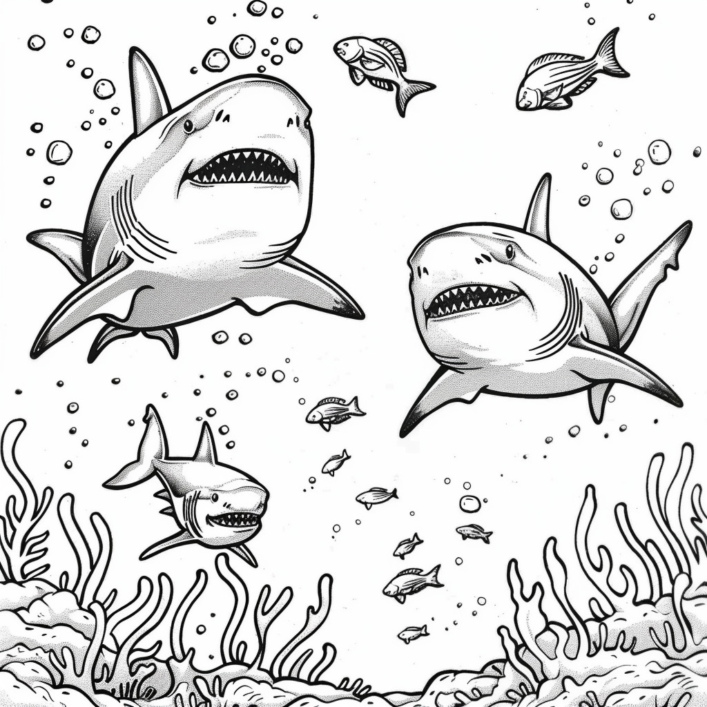 Dibujos para colorear e imprimir Sharks