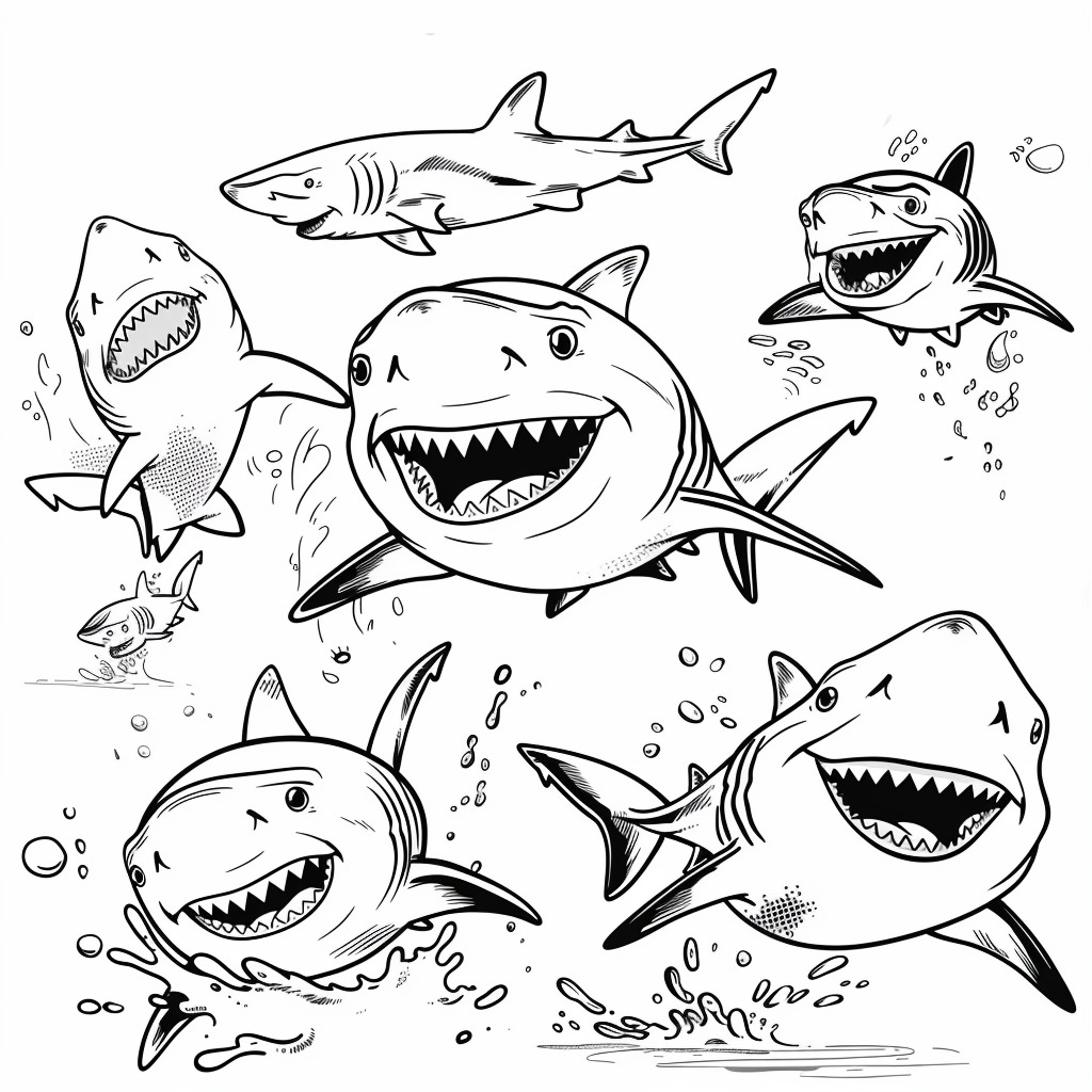 Dibujos para colorear e imprimir Sharks