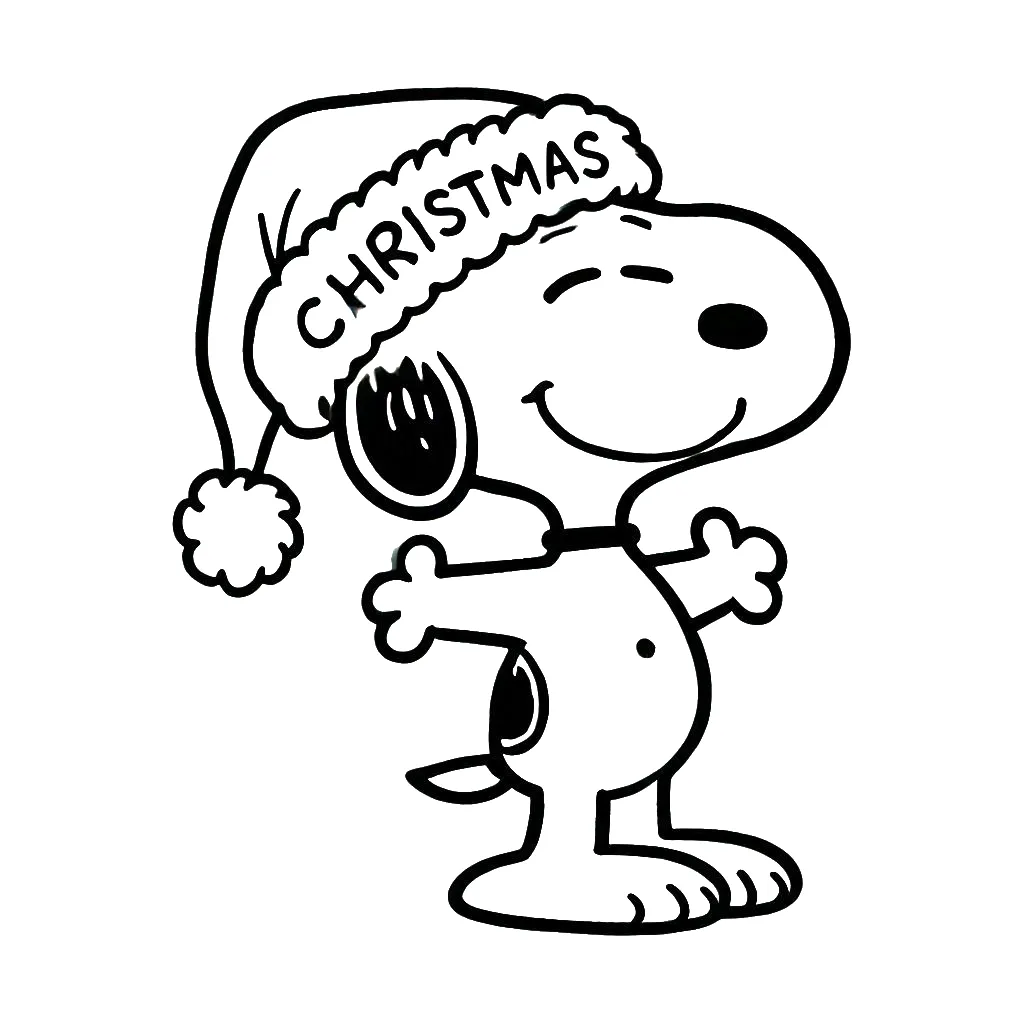 Dibujos para colorear e imprimir Snoopy Christmas