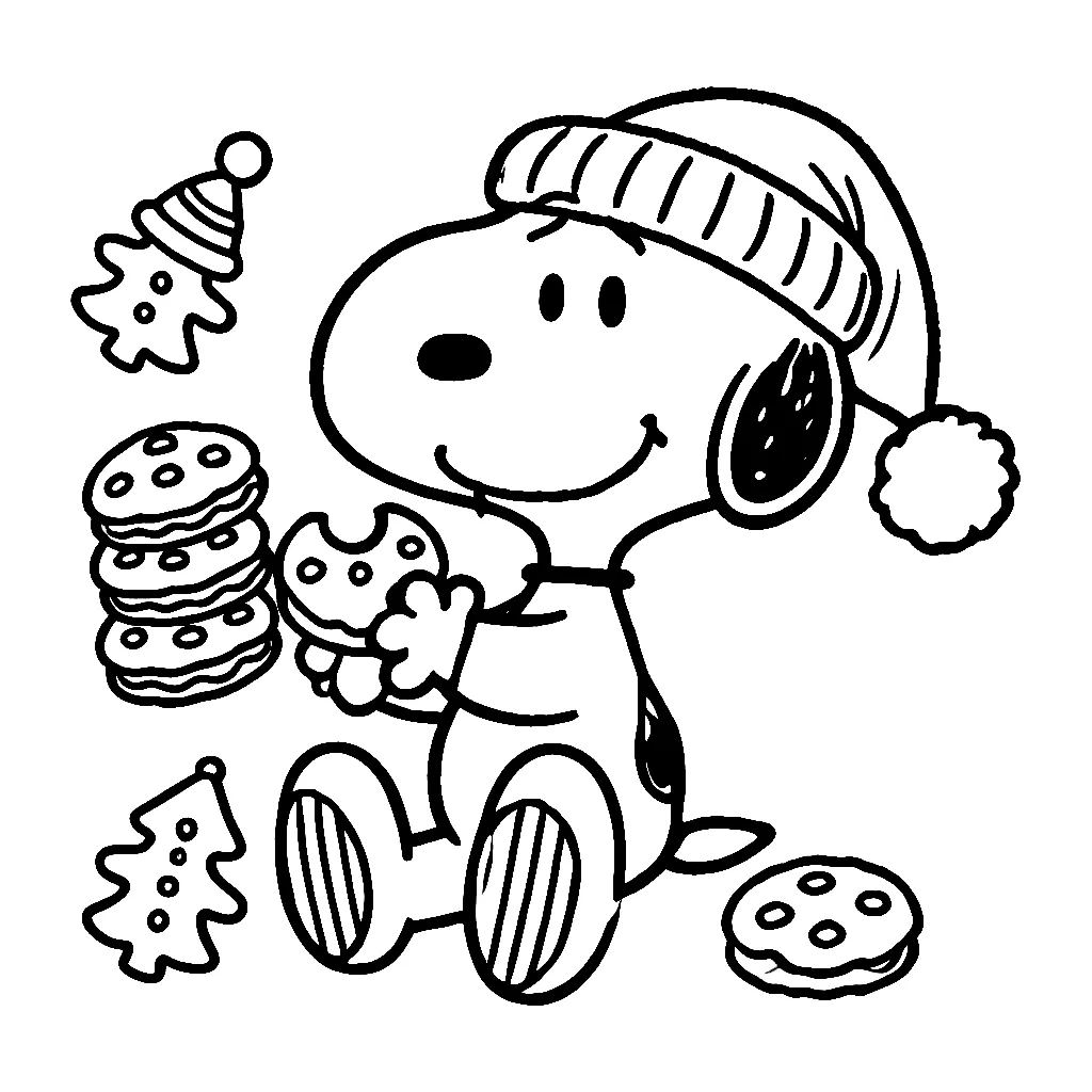 Dibujos para colorear e imprimir Snoopy Christmas